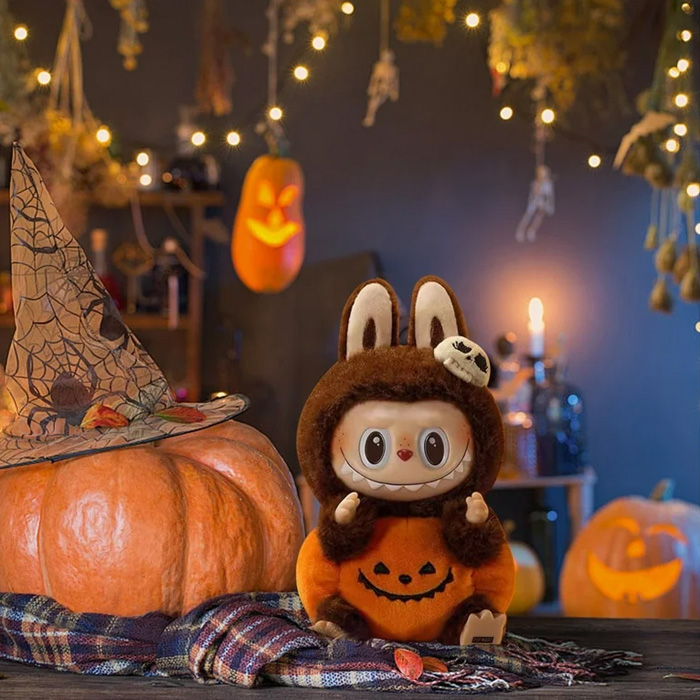 LABUBU - HAPPY HALLOWEEN PARTY SERIES - SITTING PUMPKIN VINYL PLUSH PENDANT 2 happy halloween party series sitting pumpkin vinyl plush pendant 44